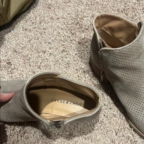 Lucky Brand Perforated Taupe Ankle Boots - Picture 4 of 4